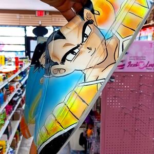 Size 13 Custom Dragon Ball Z SHOES featuring young Goku, Goku, Vagetta, and Cell
